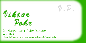 viktor pohr business card